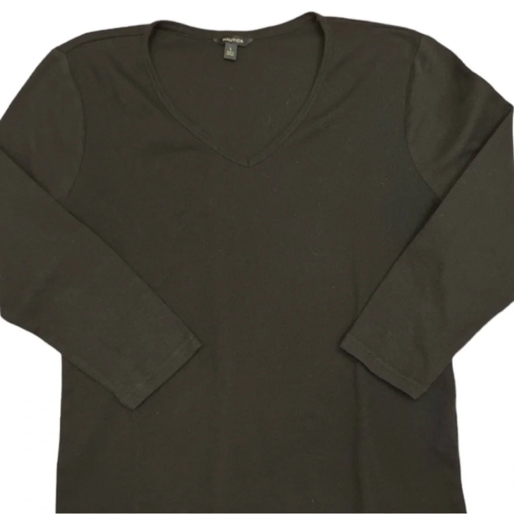 2/$30 Nautica Waffle Shirt LG Nautica Waffle Knit Shirt Top 3/4 sleeve NAVY BLUE